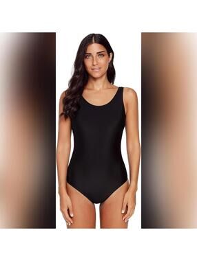 NWOT Women's One Piece Athletic Training Racerback Swimsuit, 1X (18)